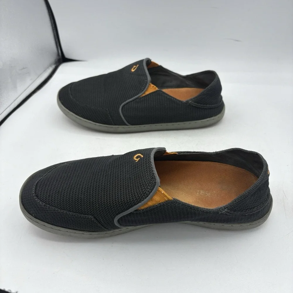 Olukai Boat‎ Shoes Mens Size 9.5 Nohea Mesh Navy Blue Orange Slip On Slide